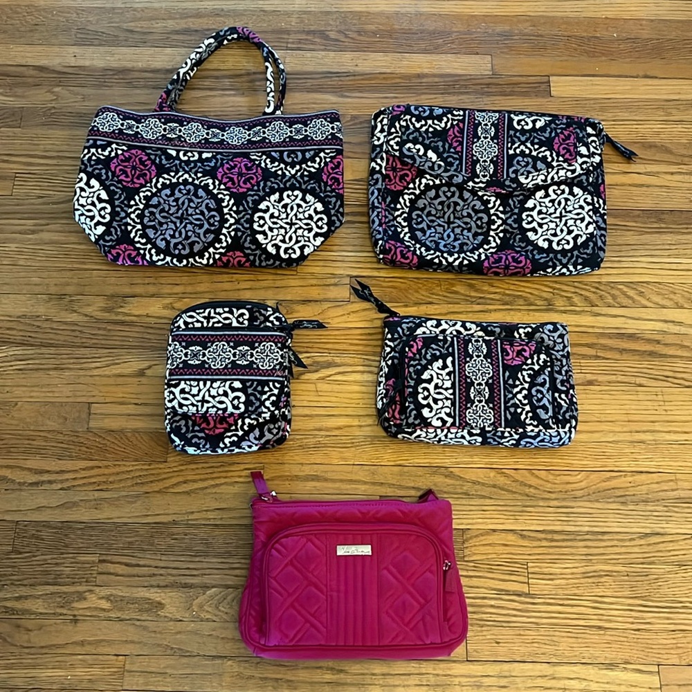 Vera Bradley Canterberry Magenta Set of 5